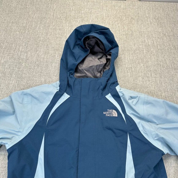 The North‎ Face Jacket Girls Large Hyvent Full Zip Blue Color Block Hooded - Picture 2 of 9